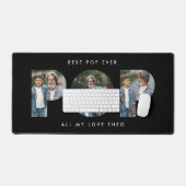 カスタム写真最高のポップ・アートの「Ever」黒モダン デスクマット (キーボード&マウス)