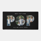 カスタム写真最高のポップ・アートの「Ever」黒モダン デスクマット (正面)