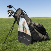 カスタム写真最高の日（パー） ゴルフタオル (グリーン)