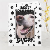 カスタム写真最高の犬母なる母の日 カード (黄色い花)
