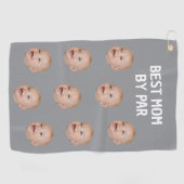 カスタム写真最高のMom Byパーパーソナライズされたベビー ゴルフタオル (横)