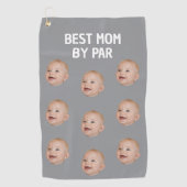カスタム写真最高のMom Byパーパーソナライズされたベビー ゴルフタオル (正面)