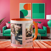カスタム写真最高のMom Ever Pink Orange コーヒーマグカップ