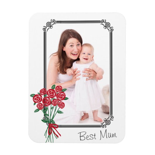 カスタム写真最高のMum Roseブーケ マグネット (縦)