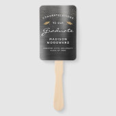 カスタム写真木炭グレー金属目盛り ハンドファン (正面)