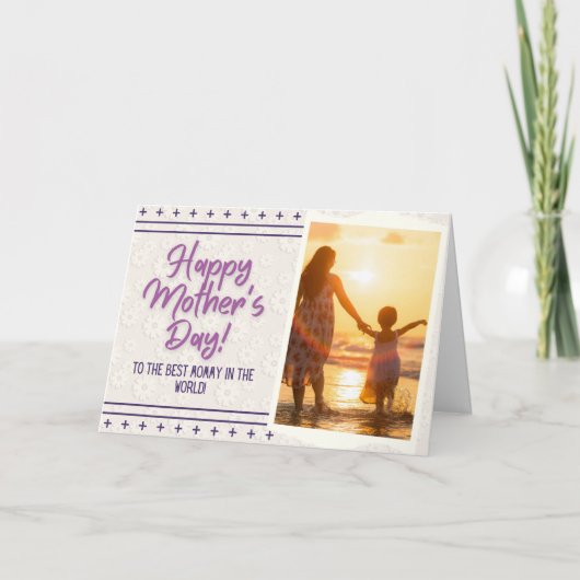 カスタム写真母のデイカード サンキューカード (正面)