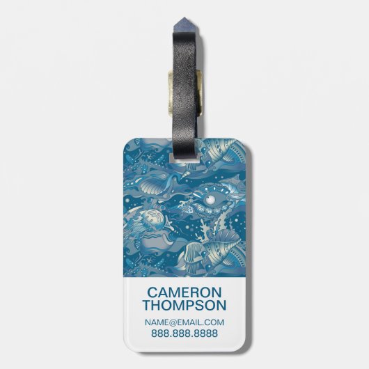 カスタム写真熱帯海図 ラゲッジタグ (裏面縦)