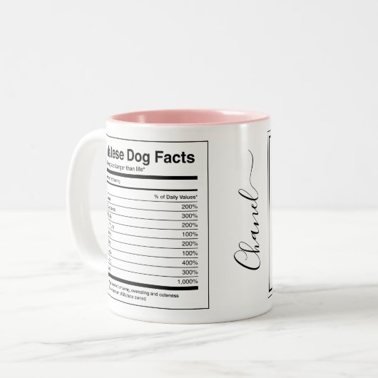 カスタム写真犬の種類ファクトマルチーズ ツートーンマグカップ (正面左)