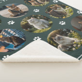 カスタム写真猫グリーン シェルパブランケット (3/4)