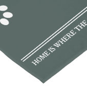 カスタム写真猫グリーン ロングテーブルランナー (コーナー)