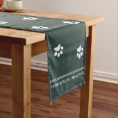 カスタム写真猫グリーン ロングテーブルランナー (インサイチュ)