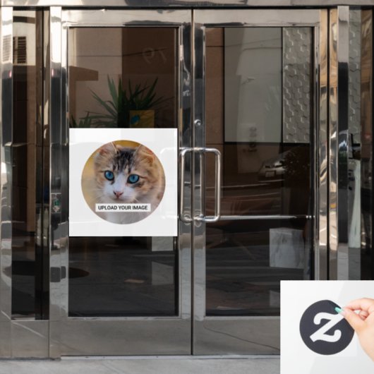 カスタム写真猫ペットショップ ウィンドウサイン (オフィスドア)