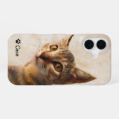 カスタム写真猫ペットドッグテンプレート iPhone 16ケース (裏面横)