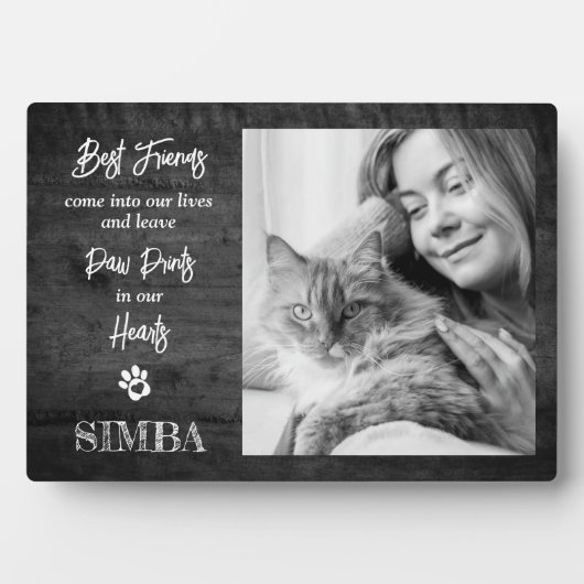 カスタム写真猫ペット記念銘板 フォトプラーク (正面)