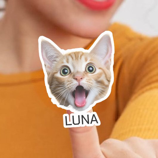 カスタム写真猫ペット | 写パーソナライズされた真 シール