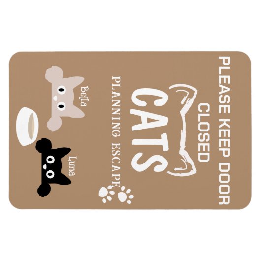 カスタム写真猫企画脱出扉冷蔵庫 マグネット (横)