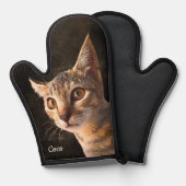 カスタム写真猫・犬と名前テンプレート 鍋つかみ (正面/裏面)