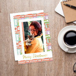 カスタム写真獣医メリークリスマス シーズンカード