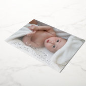 カスタム写真生まれたばかりのシンプルベビー誕生 箔招待状 (回転した状態)