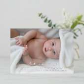 カスタム写真生まれたばかりのシンプルベビー誕生 箔招待状 (立ち正面)