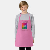 カスタム写真画像ロゴはこちら可愛いピンクの子供たち女の子 エプロン (着用した状態)