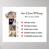 カスタム写真番号フレーム1周年記念 ポスター (正面)