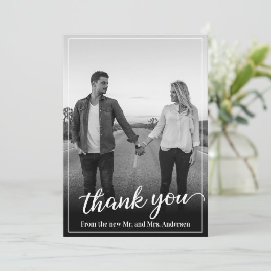 カスタム写真白枠ありがとう サンキューカード (スタンド正面)