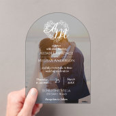 カスタム写真白黒アー結婚チ アクリル招待状 (インサイチュ (ポータブル))