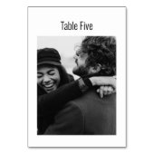 カスタム写真白黒ミニマルモダンラ結婚ス テーブルナンバー (正面)