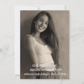 カスタム写真白黒卒業パーティー 招待状 (正面)