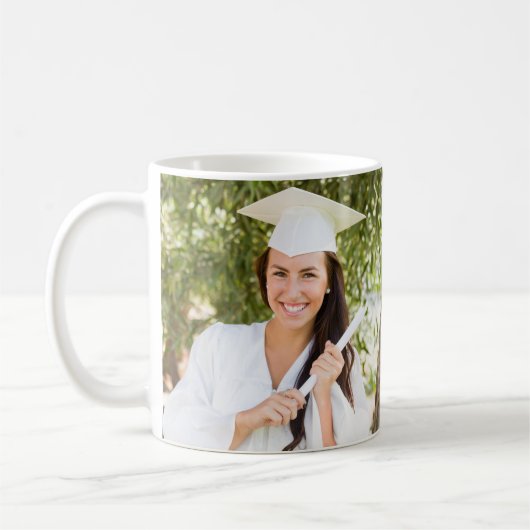 カスタム写真白黒卒業記念 コーヒーマグカップ (左)