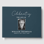 カスタム写真祝の葬儀の生涯 ゲストブック (正面)