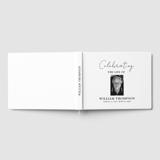 カスタム写真祝の葬儀の生涯 ゲストブック (全面)