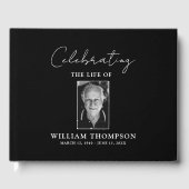 カスタム写真祝の葬儀の生涯 ゲストブック (正面)