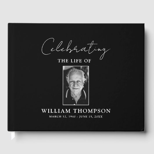 カスタム写真祝の葬儀の生涯 ゲストブック (正面)