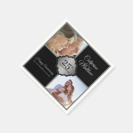 カスタム写真第25回記念ナプキンス スタンダードカクテルナプキン (角)