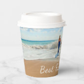 カスタム写真紙カップ文字最高のファミリ 紙コップ (正面)