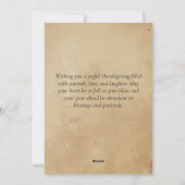 カスタム写真素朴な幸せな感謝祭 シーズンカード (裏面)