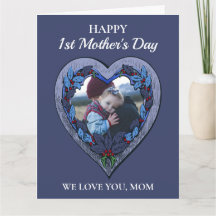 カスタム写真素朴ハートブルー第1日目