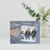 カスタム写真素朴国ハッピーバレンタインデー シーズンポストカード (スタンド正面)