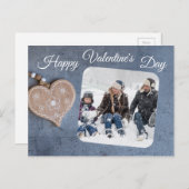 カスタム写真素朴国ハッピーバレンタインデー シーズンポストカード (正面/裏面)