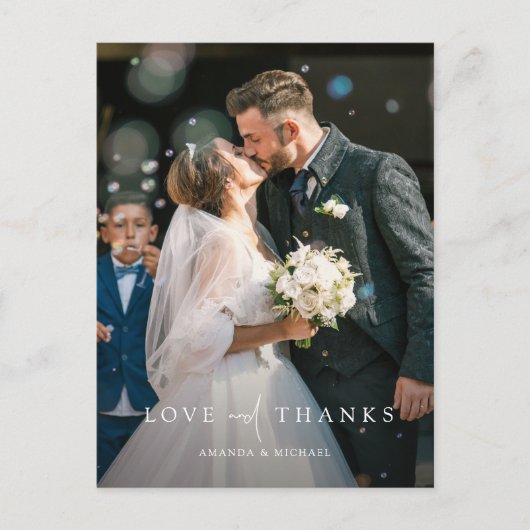 カスタム写真結婚ありがとう ポストカード (正面)