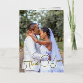 カスタム写真結婚ありがとう 箔グリーティングカード (正面)