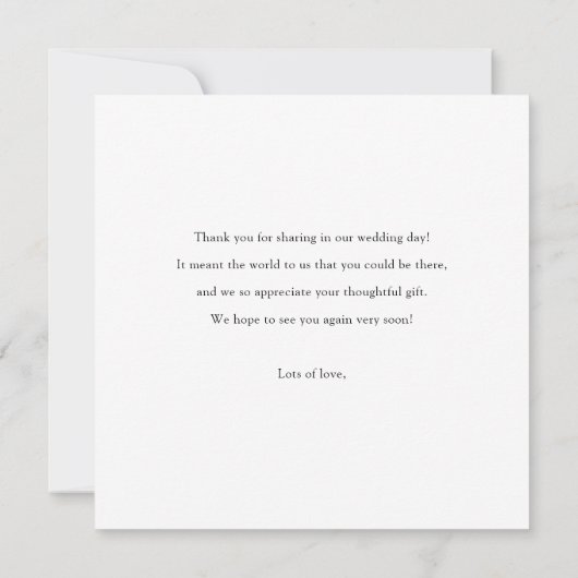 カスタム写真結婚のサンキューカードテンプレート サンキューカード (裏面)