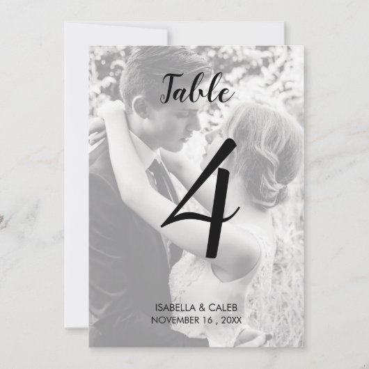 カスタム写真結婚の表番号 招待状 (正面)