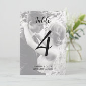 カスタム写真結婚の表番号 招待状 (スタンド正面)