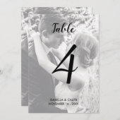 カスタム写真結婚の表番号 招待状 (正面/裏面)