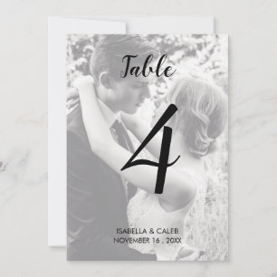 カスタム写真結婚の表番号 招待状