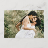 カスタム写真結婚のWebサイトハートQRコードRSVP エンクロージャーカード (裏面)