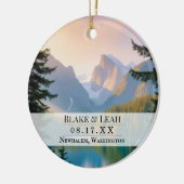 カスタム写真結婚オーナメント山 セラミックオーナメント (左)